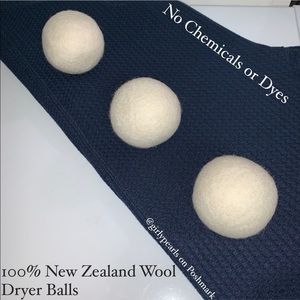 100% New Zealand Wool Hand Felted Dryer Balls NEW